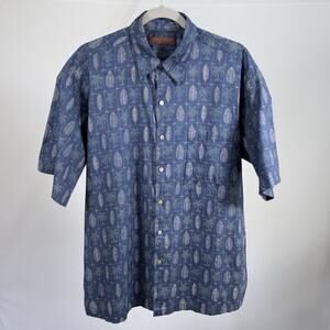 tori richard hawaiian shirt Large Blue 100% Cotton Lawn